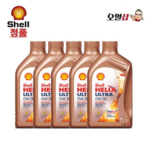 쉘코리아 쉘 힐릭스 울트라 0W30  가솔린 디젤 합성엔진오일, 1L, 5개