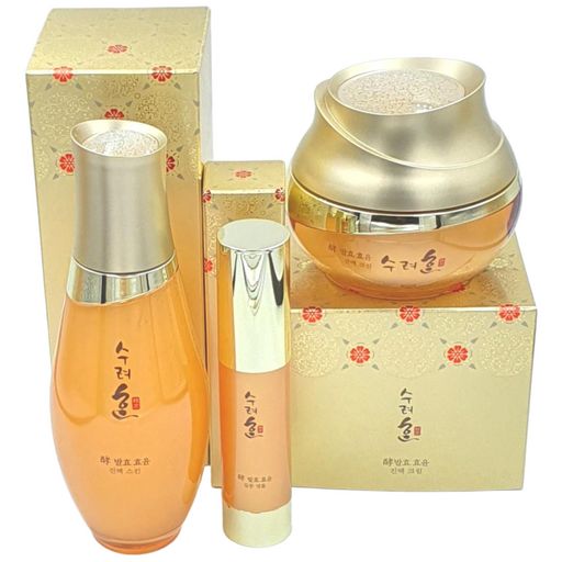 수려한 발효 효윤 3종 세트 스킨 앰플 크림, 1세트