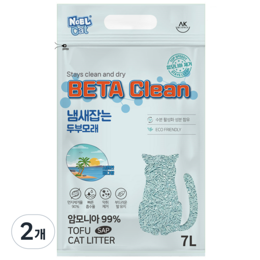 베타클린 고양이 냄새잡는 두부모래 고양이 화장실 모래 탈취 냄새제거 응고력 강한 먼지적은 친환경