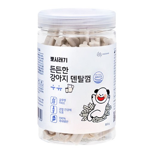 뽀시래기 든든한 강아지 덴탈껌, 우유, 300g, 1개
