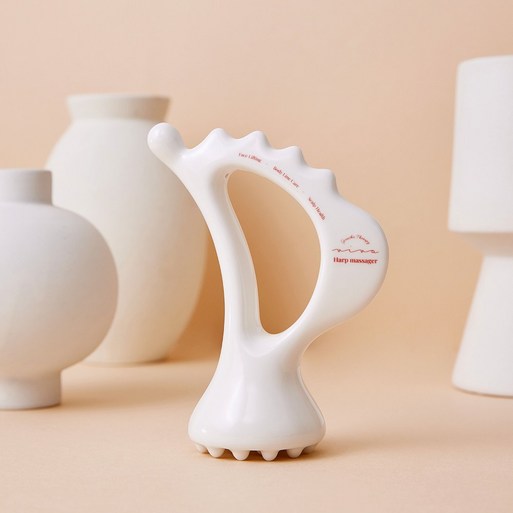 비바 도자기 괄사 마사지기, 퓨어 화이트, 1개