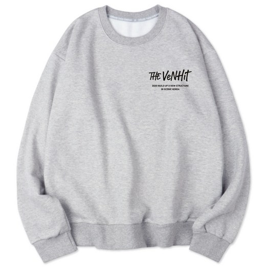 벤힛 남녀공용 세미 오버핏 스트릿 로고 특양면 맨투맨