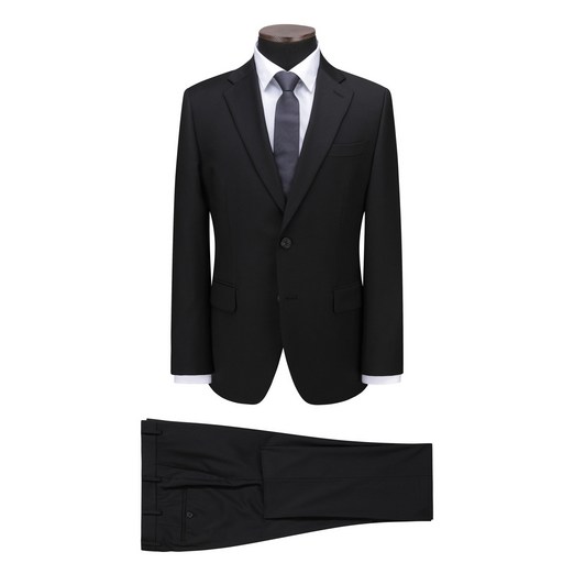 코오롱 브렌우드 중년 남성 봄가을 간절기 울 혼방 스판 블랙 무지 일반핏 정장 세트