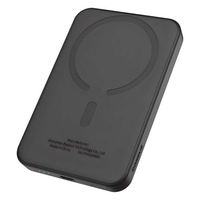 베이스어스 마그네틱 미니 무선 초고속 보조배터리 충전 파워뱅크 5000mAh 20W C타입C타입 충전케이블 30cm 세트, PPCXM05, 클러스터 블랙 베이스어스 마그네틱 미니 무선 초고속 보조배터리 충전 파워뱅크 5000mAh 20W C타입C타입 충전케이블 30cm 세트, PPCXM05, 클러스터 블랙