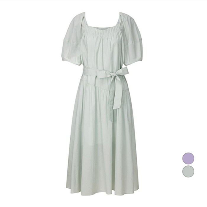 온앤온 여성용 클래식 볼륨 소매 오버 셔링 원피스 NEW3M0631