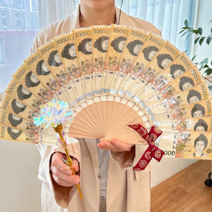 이플린 조화 블링 카네이션 한송이 꽃다발 돈부채 20p 세트, 자주색 황금 오로라, 1개