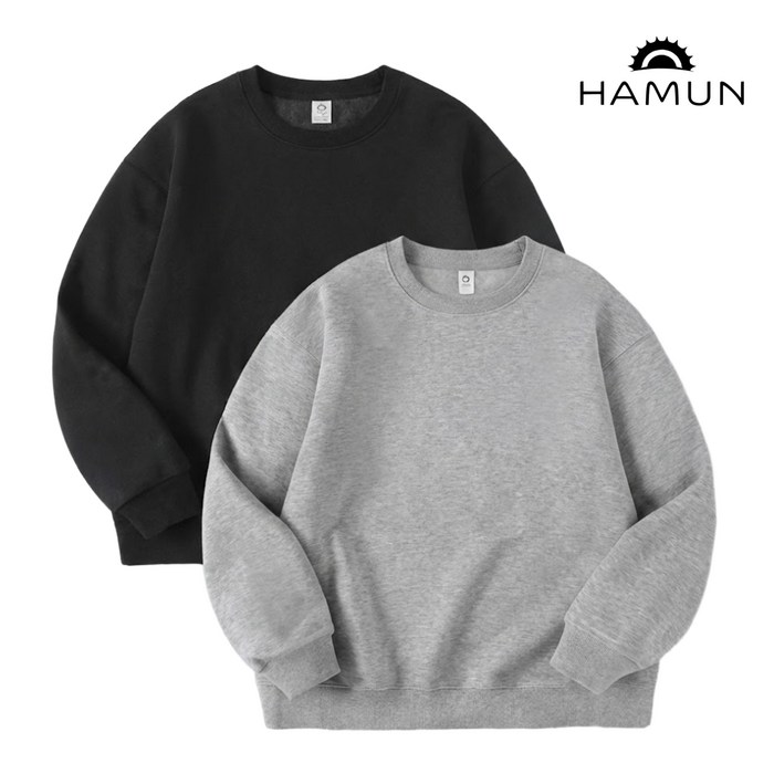 1  1 하믄 남자 오버핏 긴팔 맨투맨 티셔츠 세트