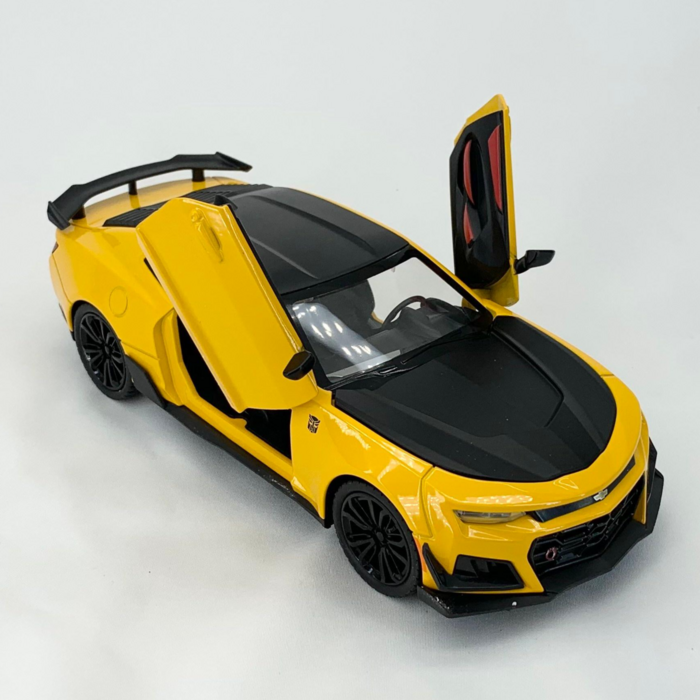 124 다이캐스트 모형 다이케스트 쉐보레 카마로 완구 미니어쳐 피규어 자동차 장난감, 옐로우, 1개