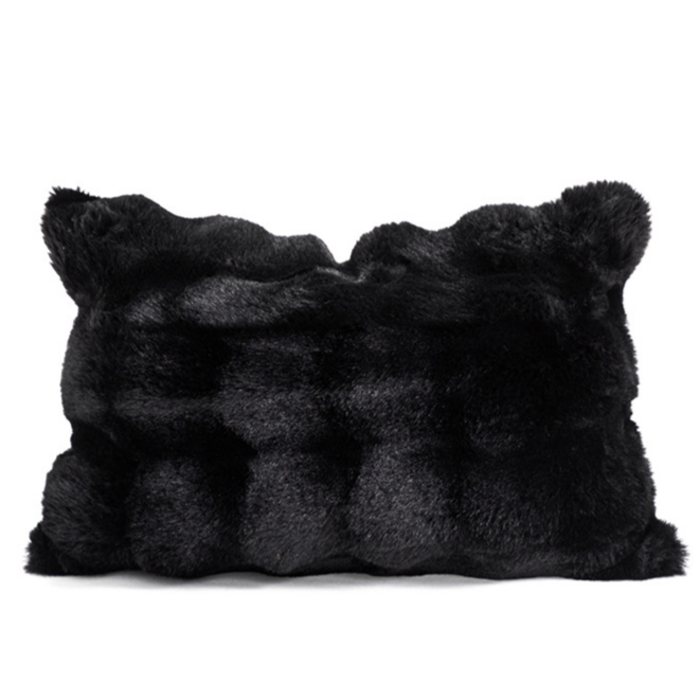 빅무드 버블밍크 퍼 쿠션 국산 솜포함 인테리어 소파쿠션, 블랙커버만