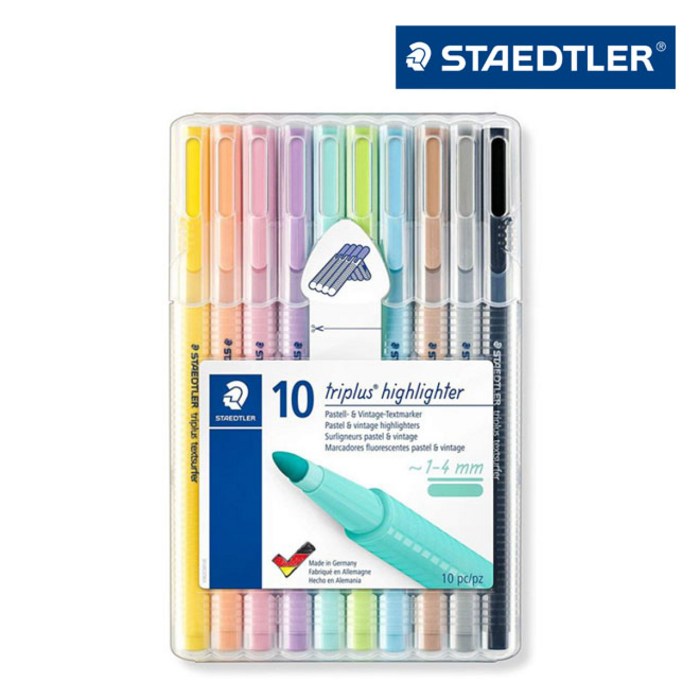 스테들러 트리플러스 362CSB10 파스텔형광펜 10색, 단일상품