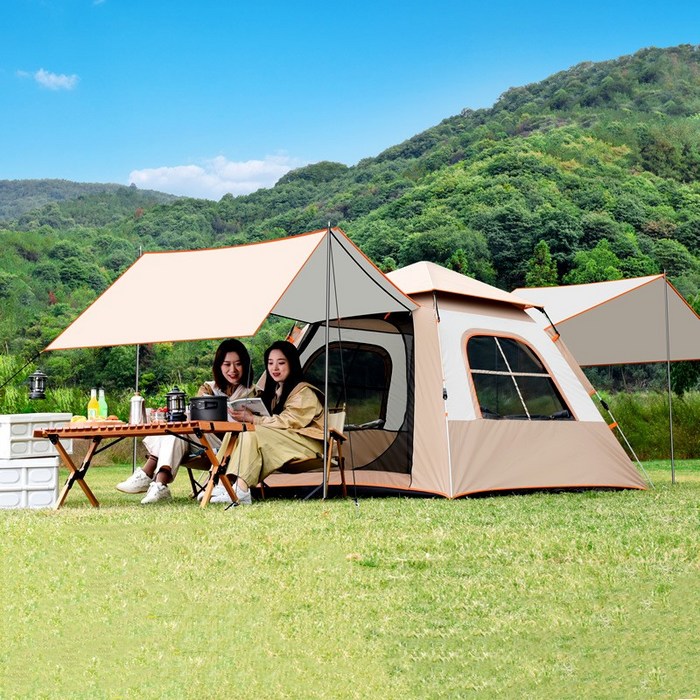 타오진 원터치 캠핑 텐트  그늘막 2in1 방수 모기 방제 차양 텐트, 58인용240240155CM