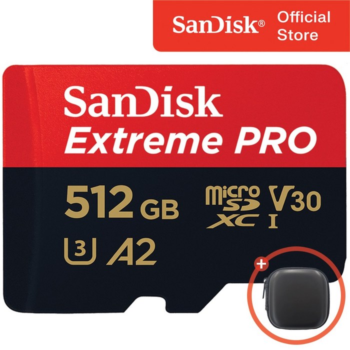 샌디스크코리아 공식인증정품 마이크로 SD 카드 익스트림 프로 QXCD 512GB  SD 아답터포함 , 512GB, 1개