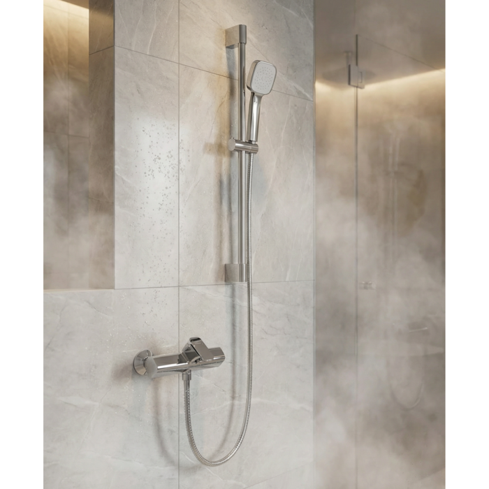 아메리칸스탠다드 욕조수전 샤워기 수전 크롬 리비어 FB2614  가변형 슬라이드바 크롬 FH6135 세트, 1개