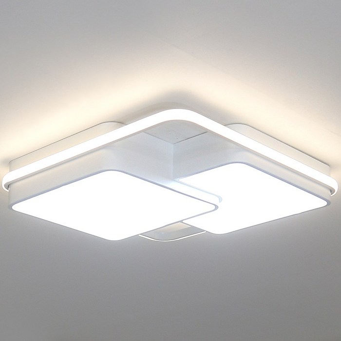 조명1번지 LED 더블스퀘어 방등 50W 국산 주광전구 안방등 LED조명 아이방등, 단일색상