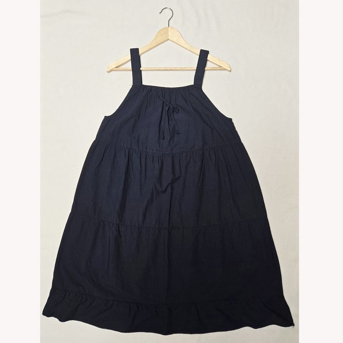 면100 아사 워싱 면 부드러운 여름 끈 원피스 빅사이즈 엄마 홈웨어 실내복