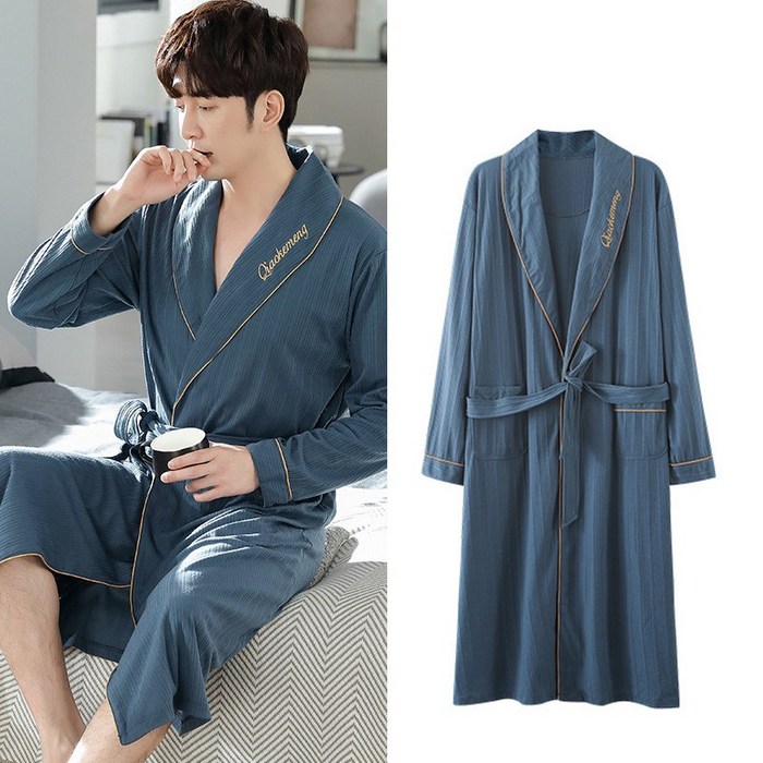 ANYOU 남성용 리미엄 순면 샤워가운 가정용 데일리 호텔 목욕가운 ANYOU 남성용 리미엄 순면 샤워가운 가정용 데일리 호텔 목욕가운