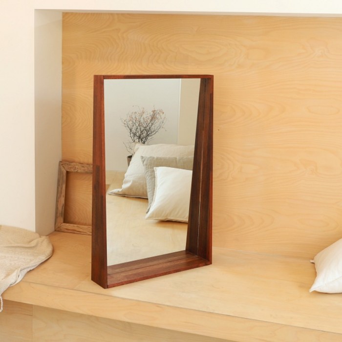 나비가퍼니처 멀바우 원목 선반 벽거울 화장대거울