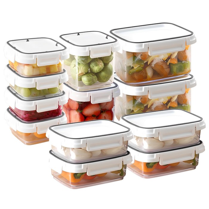 창신리빙 스카이락 밀폐 반찬용기 12종 세트, 1세트, 460ml4P  980ml2P  240ml4P  650ml2P