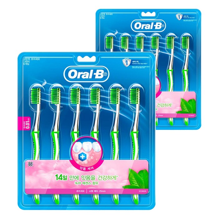 오랄비 고탄력 초미세모 그린티 칫솔