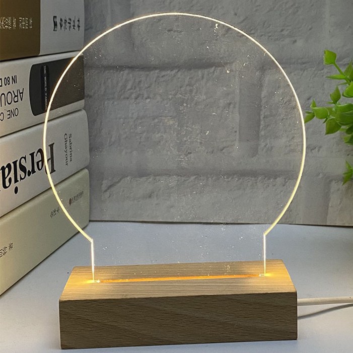 앞날앤 네온사인 글씨쓰는 조명 아크릴 메모판 무드등 AP001, 원형
