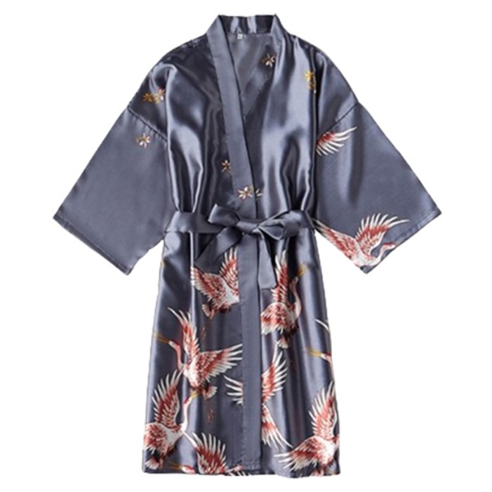 소니오 동양풍 실크 샤워 가운 XL