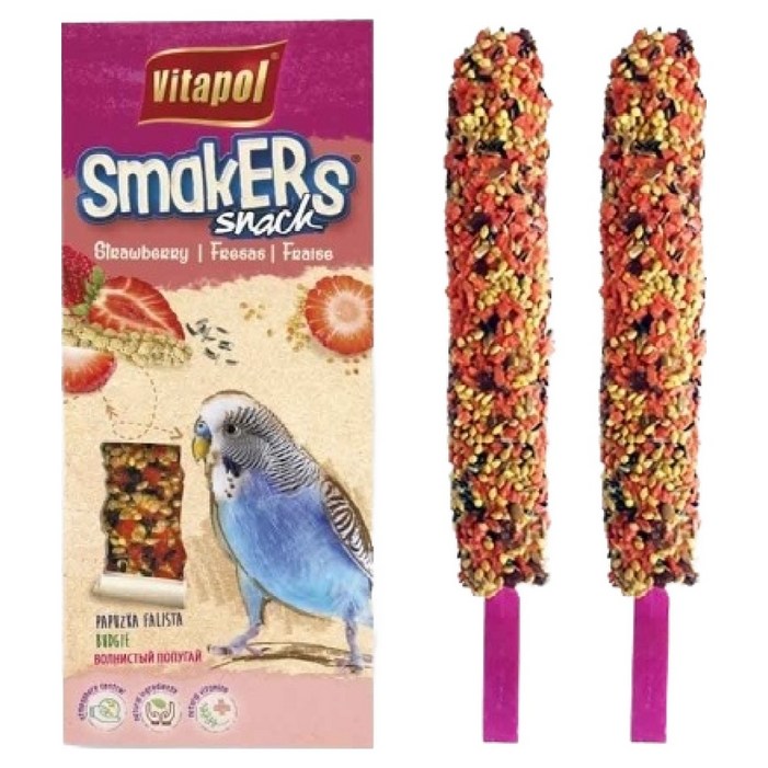 비타폴 앵무새 딸기 영양바 2p zvp2110, 90g, 1개