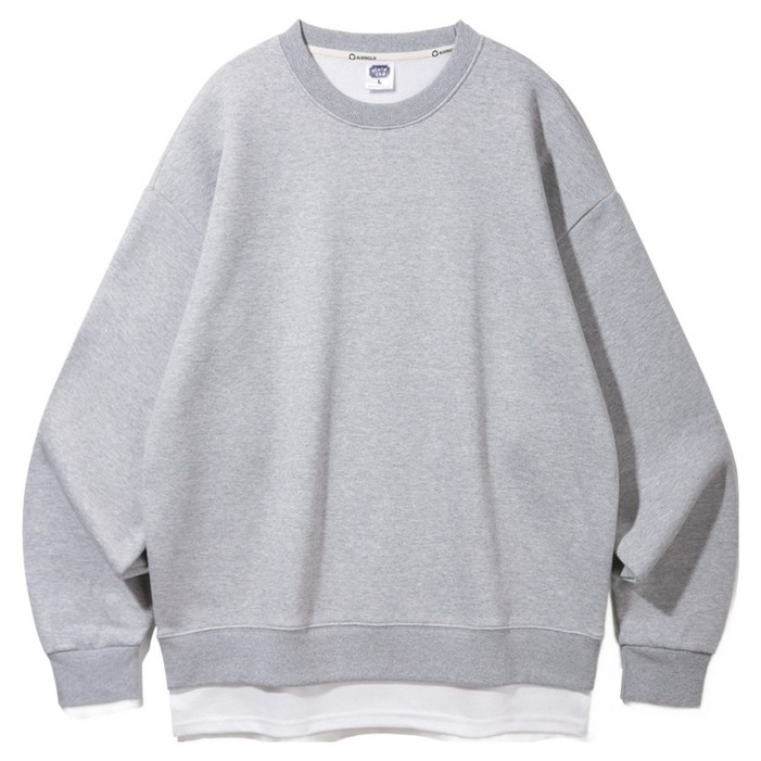 앨빈클로 남녀공용 더블코튼 레이어드 오버핏 맨투맨 MAR884