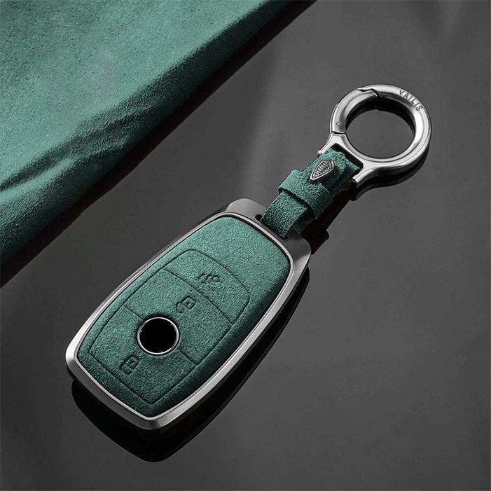 크로니클 벤츠 GLS  CLE  S클래스  E클래스 렌치라인 2중 키케이스  키커버 키링 세트 사각 키타입, 그린, CRLENBEN2