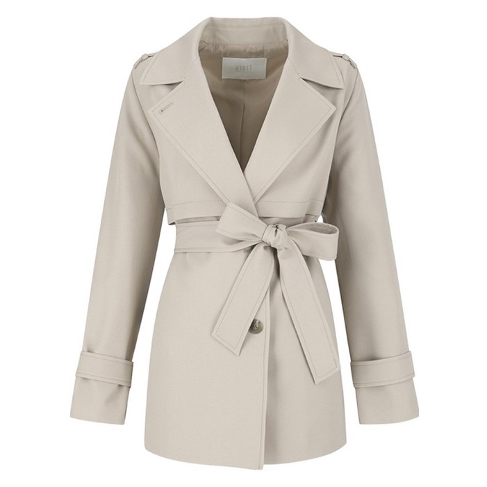 비지트인뉴욕 반 더블 숏 트렌치코트 VA3BBA1