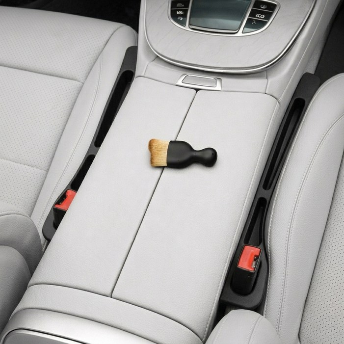 대한 차량 틈새 사이드 포켓 자동차 수납 쿠션 좌우, 청소용 미니브러쉬