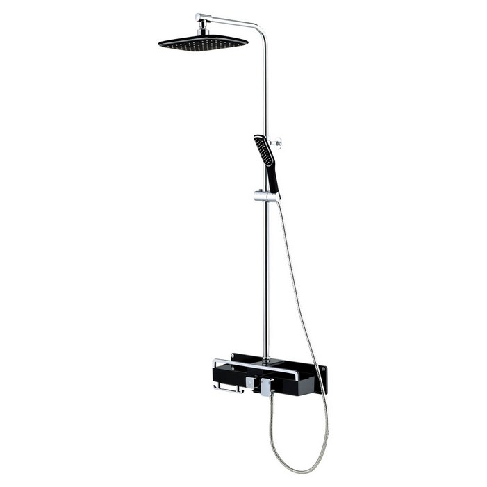 두진 심플 선반형 해바라기 레인샤워 수전 블랙 DS5200 방문설치, 1개