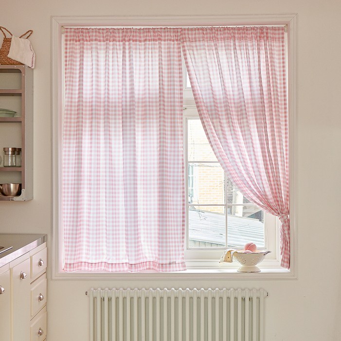 데시뉴 체크러버 중문형 커튼