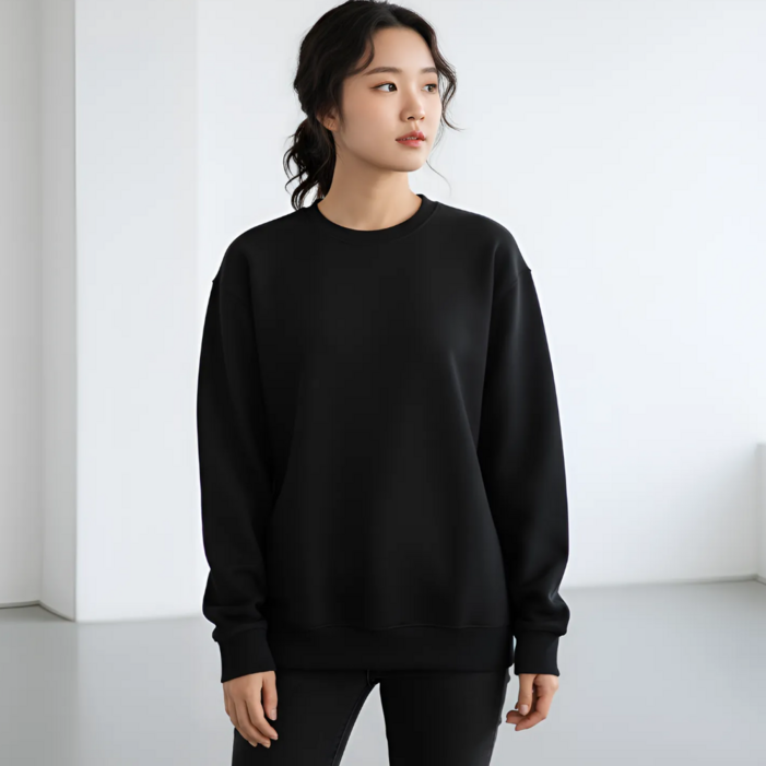 구디프 여성용 라운드넥 루즈핏 데일리 맨투맨