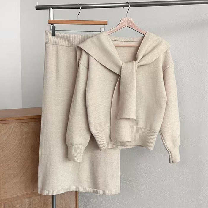 페이퍼먼츠 스윗스웻 가디건  숄  롱스커트 세트 11479