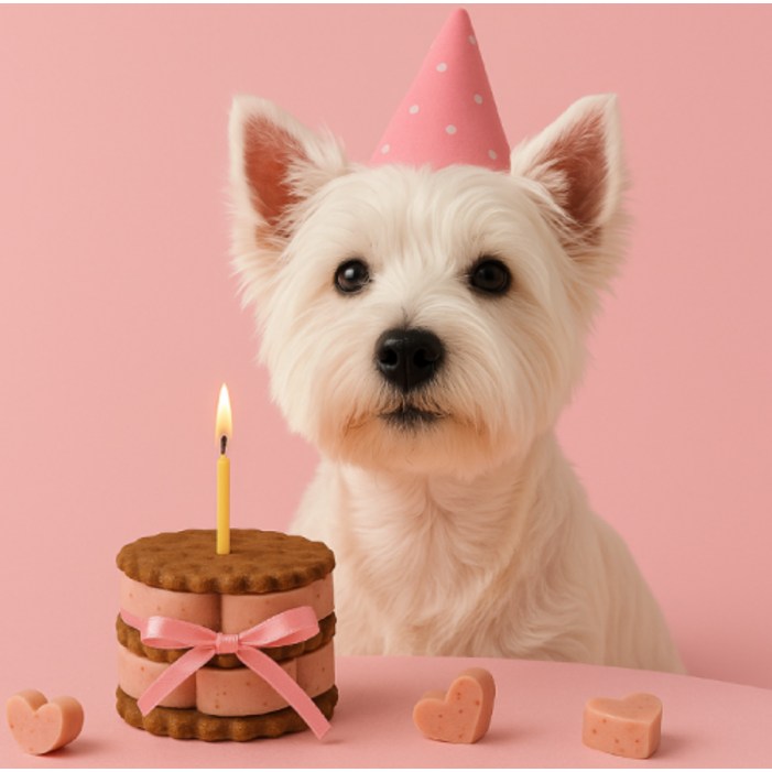 뽀뽀제과 [로켓프레시] 강아지 수제간식 하트 케이크 (냉동)