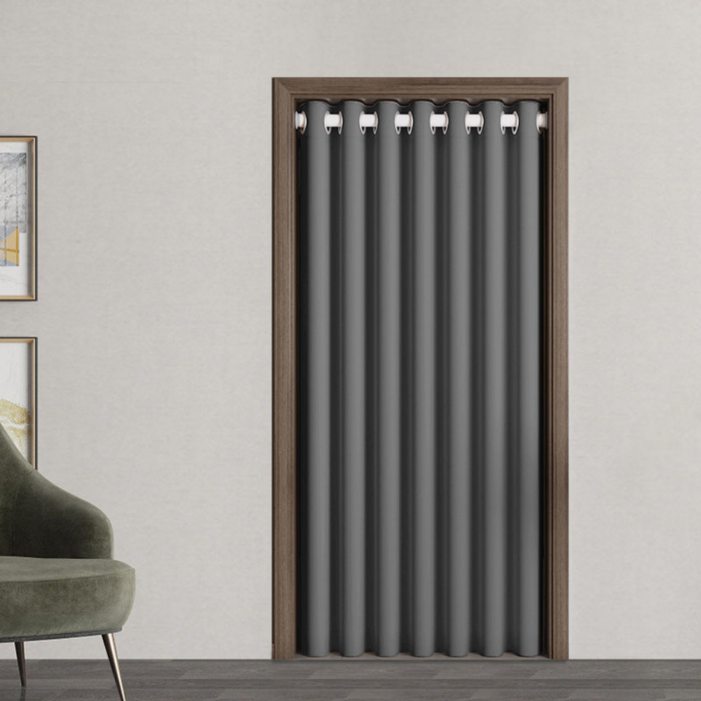 유스몰 사계절 방한 암막 현관 커튼  강력 압축봉