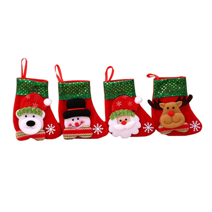 러브심플 크리스마스 산타 양말 주머니 성탄절 벽걸이 장식 트리장식 서프라이즈 선물 소품