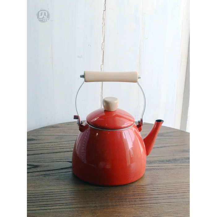 법랑주전자 가스레인지 인덕션용 미니멀 1.8L 레드 감 모양 2L3L