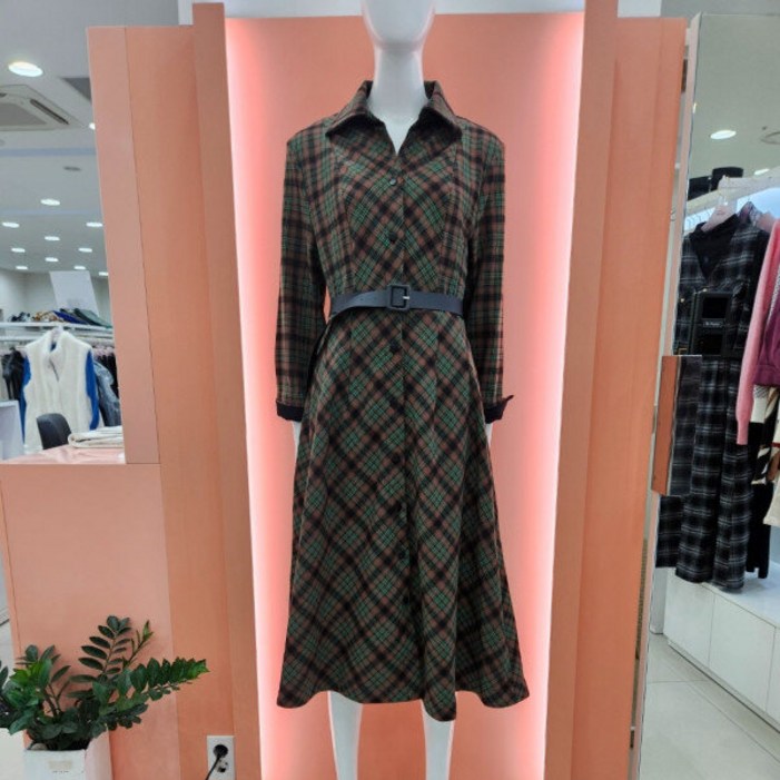 수스 오픈형  멀티체크원피스 S244BOPAT1_US