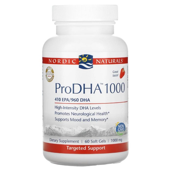 노르딕 내추럴스 Pro DHA 1000 EPA 딸기 1000mg 60소프트젤 노르딕 내추럴스 Pro DHA 1000 EPA 딸기 1000mg 60소프트젤