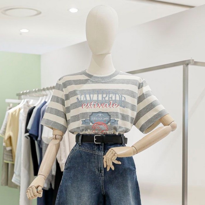 나이스클랍 NICE CLAUP 프린팅 스트라이프 티셔츠 A252PWT516 445068