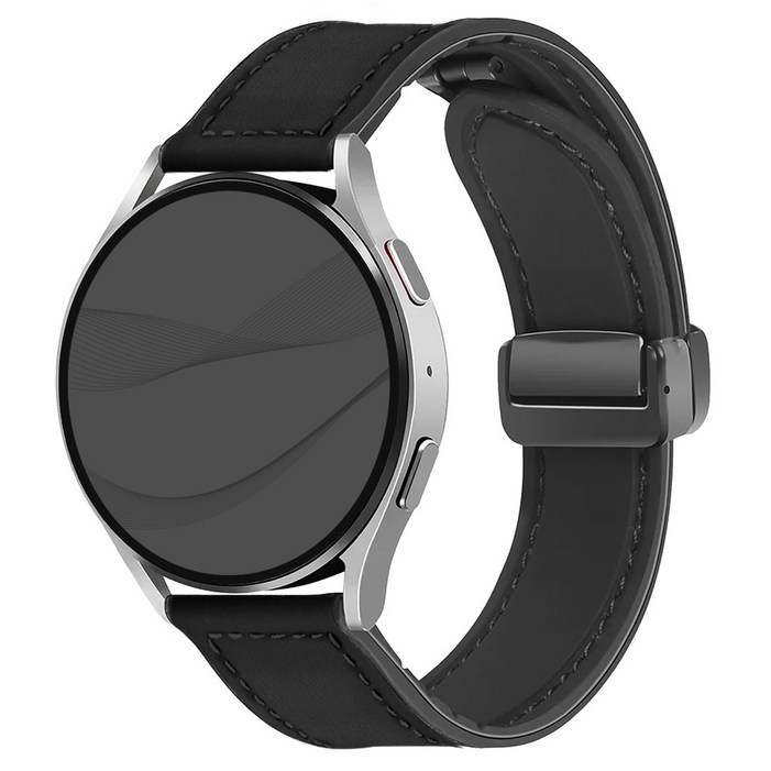 아이메이드잇 갤럭시워치 호환 가죽 마그네틱 스트랩 밴드, 블랙, 1개