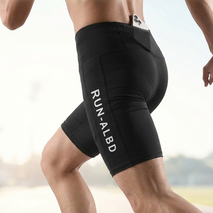 66inch 남자 러닝 하프타이즈 5부 사이클 헬스 운동 레깅스