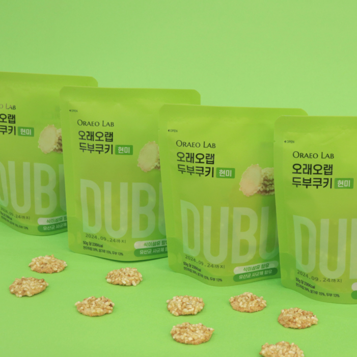 오래오랩 두부쿠키 오븐에 구운 두부과자 현미 노밀가루, 10개, 50g