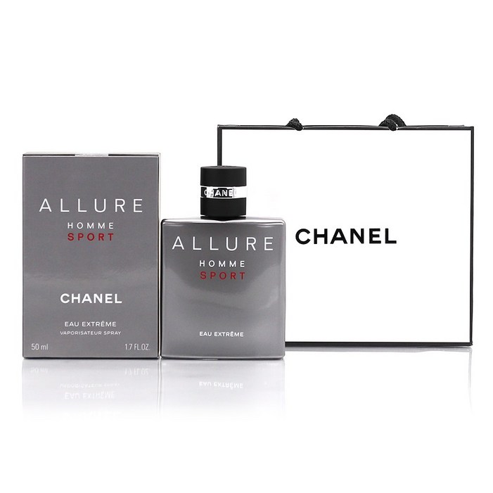 정식 한글라벨 백화점제품 샤넬 알뤼르 옴므 스포츠 오 엑스트렘므 오 드 빠르펭, 쇼핑백동봉, 1개, 50ml