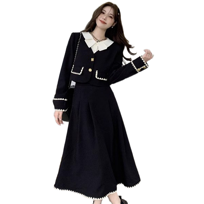 여성복 트위드 세트 빅사이즈 추동 아우터 원피스 투피스 JH0035