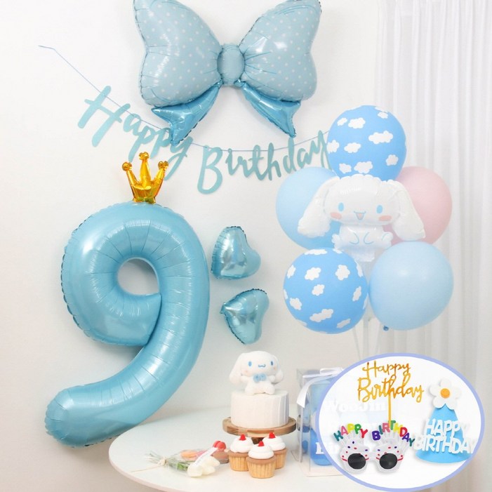 산리오 시나모롤 풍선 생일파티세트