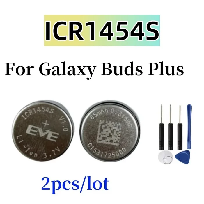 2pcslot Replacement EVE ICR1454S 1454 3 7V 85mAh Battery For Galaxy Buds Buds Plus TWS Headphones