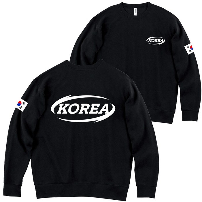 써클 백프린팅 KOREA 맨투맨 기모티 대한민국 헤비 코튼 남자 긴팔티 겨울 상의 빅사이즈 티셔츠
