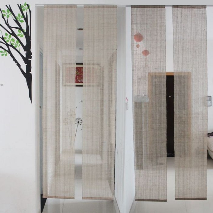 삼배 조각보 모시가리개 커튼 가림막 분리형 파티션 발 중문커튼